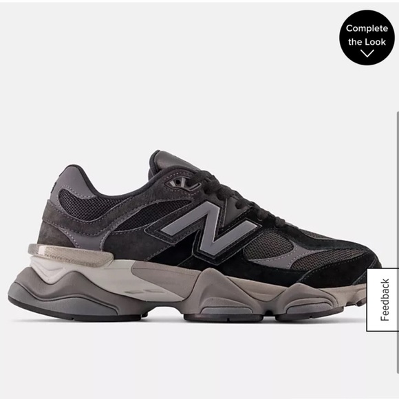 New Balance 9060 Black with Castlerock and Rain Cloud - Picture 3 of 6